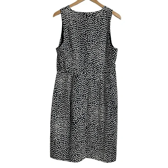 J. Crew NWT Navy White Oncilla Print Cotton Basketweave Sleeveless Sheath Dress - Picture 4 of 12
